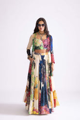 Bluey Blouse , Magnolia Cape, Magnolia Lehenga